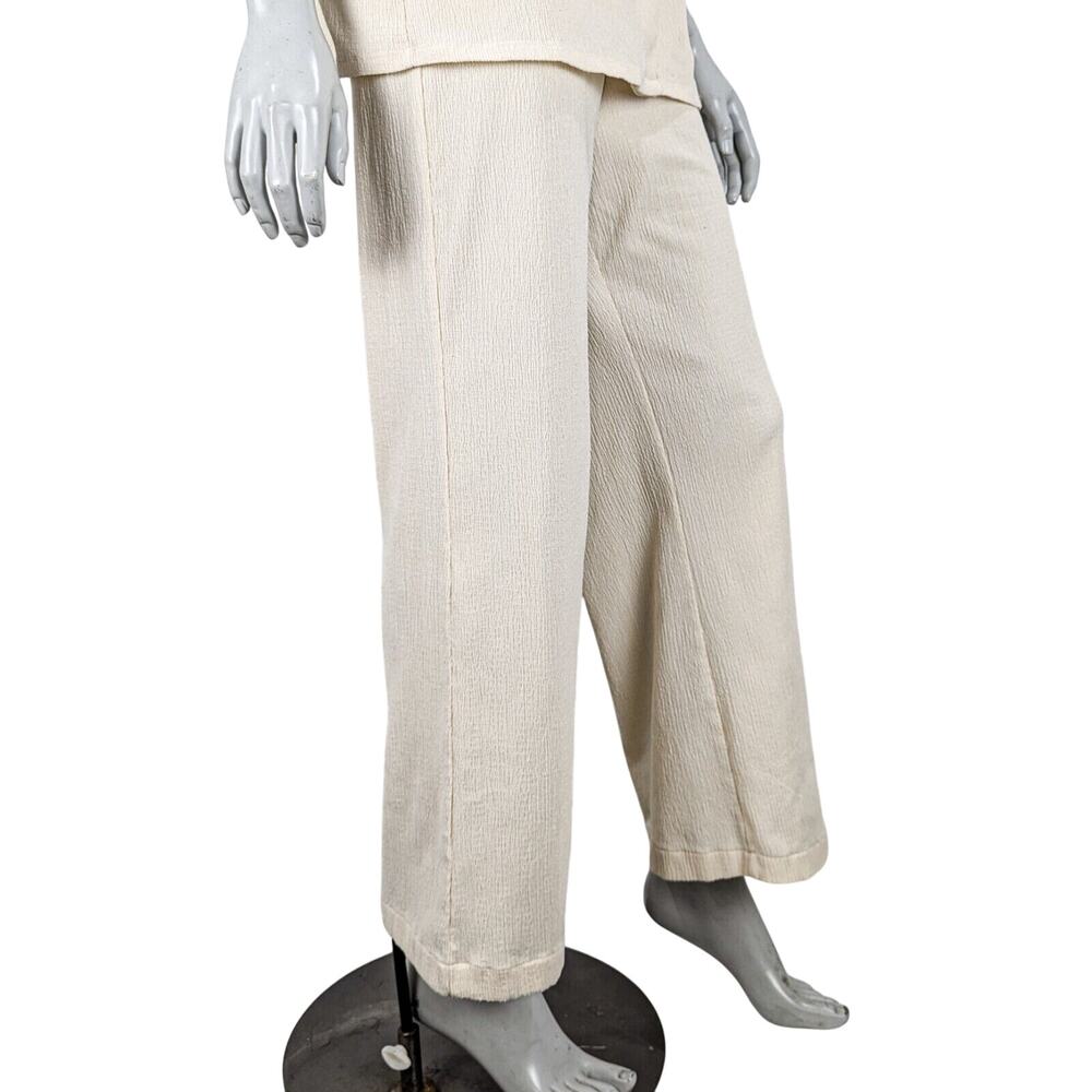 REFORMATION 2 Piece Set Pant & Shirt in Beige crinkle size Medium - Picture 7 of 12
